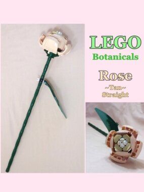 LEGO Botanical Flowers - 1 pcs Rose Tan Straight - Individual Sale 10280 Bouquet